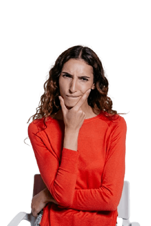 Woman in red sweater